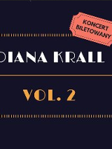 Na czarnym tle rysunek schematyczny sceny, na środku napis "Diana Krall vol. 2".