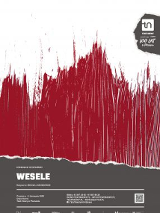 Plakat: abstrakcyjny rysunek - pionowe, nieregularne, bordowe kreski na białym tle. U dołu plakatu informacje o spektaklu.