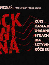 Czerowne litery na czarnym tle.