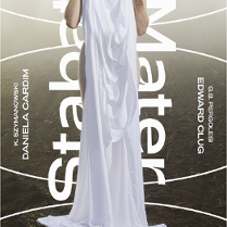 Grafika przedstawia kobietę zakrytą białym materiałem. Za nią napisy informujące o plakacie.