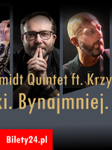 Kolorowe portrety pięciu muzyków. Poniżej napisy informujące o wydarzeniu zawarte w treści artykułu.