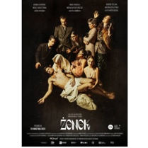 Na plakacie grono osób otacza leżącego mężczyznę. Dwie kobiety podtrzymują go, jedna z nich ma chustkę na głowie. Pozostałe osoby ubrane są we współczesne stroje. Leżący mężczyzna strojem i ułożeniem ciał przypomina obrazy Chrystusa zdjętego z krzyża.