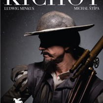 Zdjęcie mężczyzny z wąsem w kapeluszu, na górze plakatu tytuł spektaklu "Don Kichot".