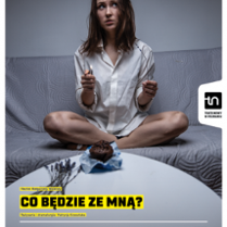 Plakat: zdjęcie artystki siedzącej ze skrzyżowanymi nogami na kanapie. U dołu plakatu informacje na temat wydarzenia.