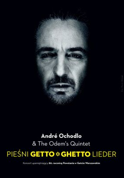 Plakat: zdjęcie twarzy mężczyzny na czarnym tle.