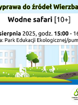 Baner promujący wydarzenie. Szczegółowe informacje z plakatu w treści artykułu. W tle zielone drzewa, rzeka i białe postacie.