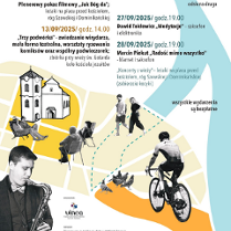 Biało-czarne zdjęcia gołębi, ludzi. Rysunek klasztoru. W tle kolorowa mapa Poznania. Szczegółowe informacje dotyczące wydarzenia w treści artykułu.