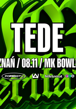 W tle zielono-czarna, trójwymiarowa grafika z napisem "vox veritatis". Na dole logotypy sponsorów i partnerów. W centralnej części białe napisy z czarną ramką, w tym nazwa artysty oraz miejsce i data wydarzenia, zawarte w treści artykułu.