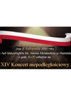 na ciemnym tle po lewej stronie widoczny wizerunek Bolesława Chrobrego, pośrodku biało-czerwona flaga, a po prawej stronie królewska korona. Poniżej informacje o koncercie.