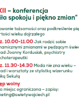 Informacje o wydarzeniu zawarte w treści artykułu, napisane zieloną czcionką na białym tle. Godziny oraz zwrot "wstęp wolny" zapisane czerwoną czcionką.