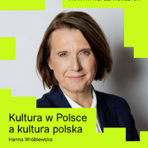 Zdjęcie prelegentki. Tło jest jasne, a całość grafiki uzupełniają geometryczne kształty w kolorze limonkowym. W lewym dolnym rogu informacje o wydarzeniu, zawarte w treści artykułu.