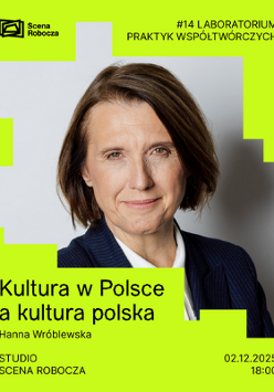 Zdjęcie prelegentki. Tło jest jasne, a całość grafiki uzupełniają geometryczne kształty w kolorze limonkowym. W lewym dolnym rogu informacje o wydarzeniu, zawarte w treści artykułu.