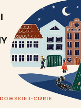 Po prawej stronie plakatu znajduje się świąteczna ilustracja miasteczka nocą, z udekorowaną choinką na środku, kolorowymi kamienicami w tle oraz postaciami spacerującymi między stoiskami. Z lewej strony informacje o wydarzeniu zawarte w treści artykułu.