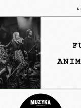 Plakat podzielony na dwie części. Z lewej strony czarno-białe zdjęcie muzyków na scenie, z prawej nazwa zespołu Funk Animation. Oba elementy znajdują się w czarnej ramce na białym tle. Powyżej informacje o wydarzeniu zawarte w treści artykułu. Poniżej logo Klubu Muzyka na nowo.