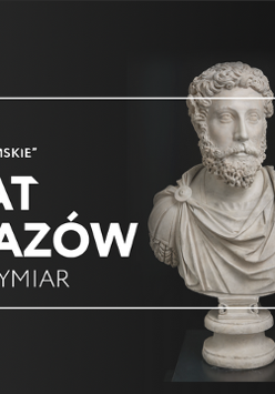 Zdjęcie białego popiersia na czarnym tle. Na froncie w białej, cienkiej ramce informacje o wydarzeniu zawarte w treści artykułu.