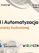 Minimalistyczna grafika w jasnej, kremowej kolorystyce, ozdobiona w narożnikach abstrakcyjnymi, trójwymiarowymi formami przypominającymi błyszczące, srebrzyste wstęgi. W dolnej części znajdują się dwa logotypy: po lewej stronie niebieski logotyp "grupa Bartkowiak", a po prawej czarno-zielony logotyp agencji "Widoczni". Na środku nazwa wydarzenia, powyżej informacje organizacyjne zawarte w treści artykułu.