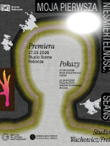 Plakat o mrocznej stylistyce. Centralnym punktem jest zarys popiersia postaci o nieokreślonej płci, wypełniony szarą teksturą i otoczony konturem w odcieniach zieleni i brązu. Na ciemnym tle wokół postaci rozmieszczono abstrakcyjne elementy: jaskrawą, różowo-pomarańczową sylwetkę ptasiej stopy, postrzępione białe kształty oraz jasny punkt światła w prawym górnym rogu. Wokół oraz na froncie widać czarne napisy, są to szczegóły na temat wydarzenia, zawarte w treści artykułu.