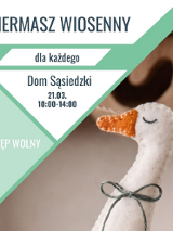 Plakat z jasnozielonym tłem. W centralnej części widać zbliżenie na ręcznie wykonaną, filcową gęś z zawiązaną pod szyją kokardką. Wokół widać napisy, które nawiązują do informacji o wydarzeniu, zawartych w treści artykułu. Na grafice zaznaczono również, że wstęp jest wolny. Ponadto umieszczono logotypy Miasta Poznań i Centrum Inicjatyw Lokalnych.