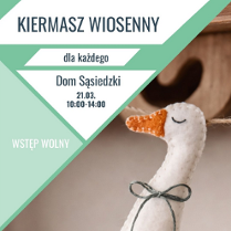 Plakat z jasnozielonym tłem. W centralnej części widać zbliżenie na ręcznie wykonaną, filcową gęś z zawiązaną pod szyją kokardką. Wokół widać napisy, które nawiązują do informacji o wydarzeniu, zawartych w treści artykułu. Na grafice zaznaczono również, że wstęp jest wolny. Ponadto umieszczono logotypy Miasta Poznań i Centrum Inicjatyw Lokalnych.