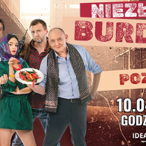 Na grafice widoczna jest grupa sześciu osób w różnorodnych, kontrastujących ze sobą strojach i pozach. Na pierwszym planie mężczyzna w błękitnej koszuli i wzorzystym szalu trzyma talerz pełen papryczek. Obok niego stoi kobieta w czerwonej wieczorowej sukni z czarnym wachlarzem oraz kobieta w zielonej sukience z fioletową chustą na głowie. W tle trzech mężczyzn o surowych minach. Po prawej stronie plakatu umieszczono duży napis z tytułem wydarzenia i informacjami zawartymi w treści artykułu.