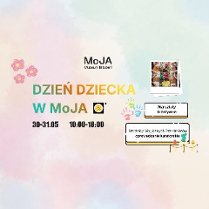 Pastelowe tło w odcieniach różu, błękitu, zieleni i żółci, na którym widnieją drobne ilustracje kwiatów oraz zdjęcie dzieci biorących udział w kreatywnych zajęciach. W centrum kolorowa nazwa wydarzenia, pod spodem szczegółowe informacje zawarte w treści artykułu.