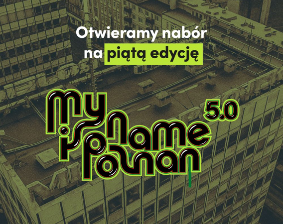 Plakat wydarzenia z motywem poznańskich wieżowców.