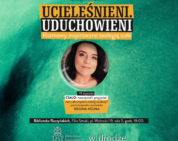 Plakat wydarzenia z portretem jego pierwszej gościni.