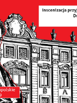 Plakat promujący pociąg specjalny "Mistrz Paderewski", szkic Paderewskiego na tle zabytkowej kamienicy. Z boku napisy, które informują o wydarzeniu.