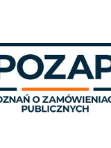 Na biały tle czarny i pomarańzowy napis POZAP