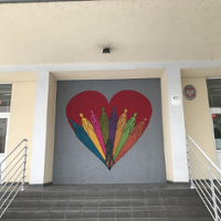 Poznański mural wykonany z tkaniny