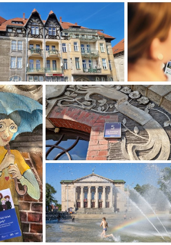 Kolaż zdjęć z miejsc położonych na Poznańskim Szlaku Jeżycjady