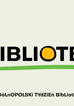 Napis Biblioteka, XXIII Ogólnopolski Tydzień Bibliotek, 8-15 maja 2026, z boku oko z kolorowymi rzęsami.