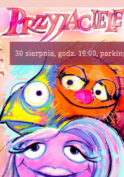 Plakat, kolorowe rysunki różnych twarzy, napisy informaujące o wydarzeniu