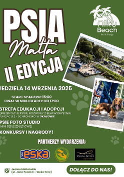 Informacje o spacerze z psami nad jeziorem Maltańskim.