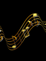 Wstęga z pięciolinii z nutami.