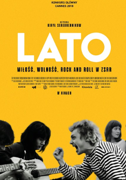 Żółty plakat filmowy. Na dole czarno-białe wycięte sylwetki bohaterów filmu.