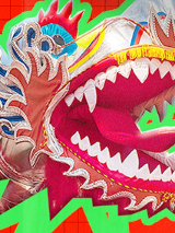 Kolorowa głowa smoka.