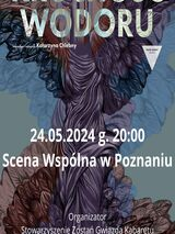 Plakat informujący o spektaklu pod tytułem Kruchość wodoru Demarczyk.