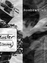 Plakat, który reklamuje spotkanie na Rozbracie. Po prawej stronie stare zdjęcie filmowaca, po lewej rysunek kredą, nad którym pochyla się twórca. Z boku napisy informujące o wydarzeniu.