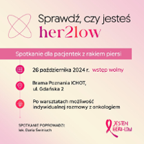 Plakat w różowej kolorystyce, napisy informujące o wydarzeniu