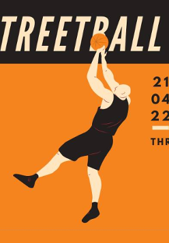 Grafika przedstawiająca rzucającego piłkę koszykarza.