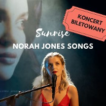 Plakat, na pierwszym planie zdjęcie piosenkarki, która w czerwonej sukience stoi przed mikrofonem, za nią zdjęcie kobiety w brązowych włosach. W prawym, górnym rogu grafika starego biletu z napisem koncert biletowany. Nad głową artystki napisy informujące o wydarzeniu.