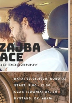 Plakat reklamujący ze zdjęciem trzyosobowej rodziny, na dole i z prawej stronyt zawarte informacje.