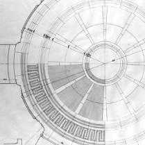 archiwalny szkic przezentujący plan przebudowy CK Zamek