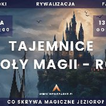 Plakat, rysunek zamku na wzgórzu, na tle zachodzącego słońca, na nim napisy informujące o wydarzeniu.