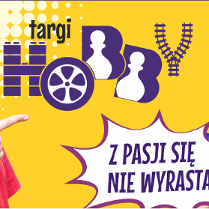 To jest kolorowa i dynamiczna grafika promocyjna z dwiema osobami: mężczyzną po lewej stronie z brodą i okularami, ubranym w czerwoną koszulkę, uśmiechającym się i wskazującym na centralny tekst i ikony na obrazie, oraz kobietą po prawej stronie z ręką przy policzku, wyrażającą zdziwienie lub ekscytację, ubraną w fioletową koszulkę.