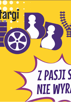 To jest kolorowa i dynamiczna grafika promocyjna z dwiema osobami: mężczyzną po lewej stronie z brodą i okularami, ubranym w czerwoną koszulkę, uśmiechającym się i wskazującym na centralny tekst i ikony na obrazie, oraz kobietą po prawej stronie z ręką przy policzku, wyrażającą zdziwienie lub ekscytację, ubraną w fioletową koszulkę.