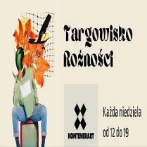 "Targowisko Różności 2022". Grafika przedstawiająca napis, logo KontenerART oraz logo wydarzenia.