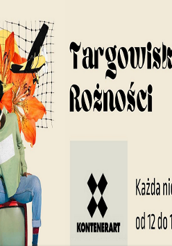 "Targowisko Różności 2022". Grafika przedstawiająca napis, logo KontenerART oraz logo wydarzenia.