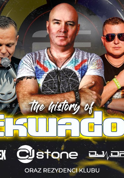 Trzech DJów imprezy o nazwie The history of Ekwador.